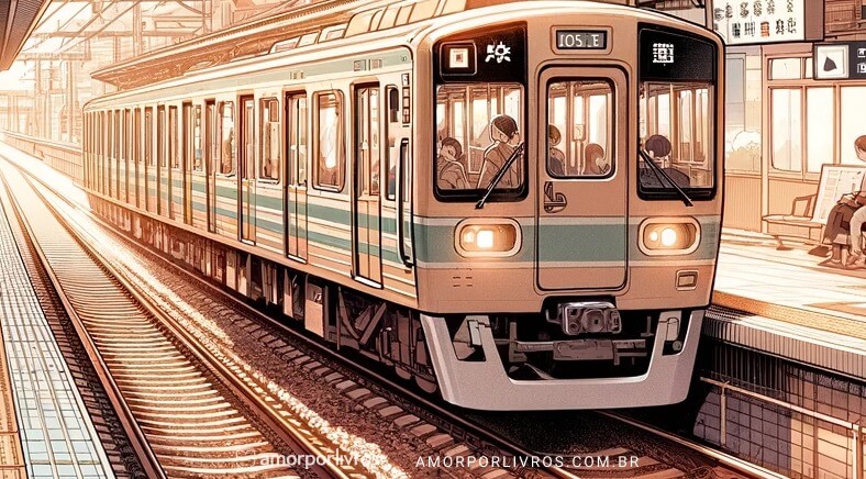 Ilustração de um trem em uma estação