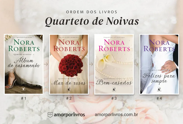 Ordem dos livros da série Quarteto de Noivas, da Nora Roberts